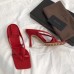 Bottega Veneta Ankle-strap Stretch Sandals In Red Nappa Leather