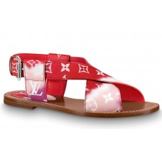 Louis Vuitton LV Escale Palma Flat Sandals Red