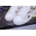 Louis Vuitton Frontrow Sneaker In White Leather With Flowers
