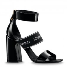 Louis Vuitton Black Leather Uncover Sandals