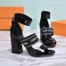 Louis Vuitton Black Leather Uncover Sandals