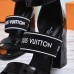 Louis Vuitton Black Leather Uncover Sandals