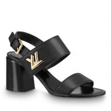 Louis Vuitton Black Leather Horizon Sandal