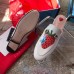 Gucci White Princetown Slippers With Gucci Strawberry