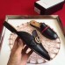 Gucci Black Leather Slippers With Signature Web