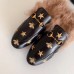 Gucci Princetown Wool Slippers Embroidered Bees And Stars