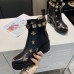 Gucci Ankle Boots In Black Leather with Bees and Stars