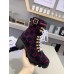 Gucci Ankle Boots In Blue and Red GG Wool