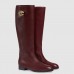 Gucci Boots In Bordeaux Leather with Tiger Head