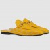 Gucci Princetown Slippers In Yellow GG Lame