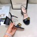 Gucci Black Mid-heel Sandals With GG Marmont Logo