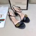 Gucci Black Mid-heel Sandals With GG Marmont Logo