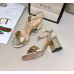 Gucci Metallic Leather Mid-heel Sandals With GG Marmont Logo