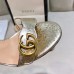 Gucci Metallic Leather Mid-heel Sandals With GG Marmont Logo