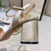 Gucci Metallic Leather Mid-heel Sandals With GG Marmont Logo