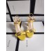Gucci Yellow Platform Sandals With GG Marmont Logo