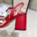 Gucci Red Mid-heel Sandals With GG Marmont Logo