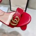 Gucci Red Mid-heel Sandals With GG Marmont Logo