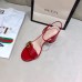 Gucci Red Mid-heel Sandals With GG Marmont Logo