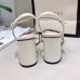 Gucci White Mid-heel Sandals With GG Marmont Logo