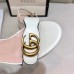 Gucci White Mid-heel Sandals With GG Marmont Logo