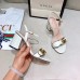 Gucci White Mid-heel Sandals With GG Marmont Logo