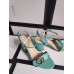 Gucci Pastel Green Mid-heel Sandals With Double G