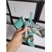 Gucci Pastel Green Mid-heel Sandals With Double G