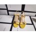 Gucci Pastel Yellow Mid-heel Sandals With Double G