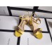 Gucci Pastel Yellow Mid-heel Sandals With Double G