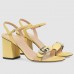 Gucci Pastel Yellow Mid-heel Sandals With Double G