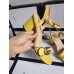 Gucci Pastel Yellow Mid-heel Sandals With Double G