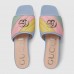 Gucci Slide Sandals In Multicolored Leather With Double G