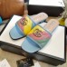 Gucci Slide Sandals In Multicolored Leather With Double G