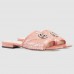 Gucci Slide Sandals In Silk With Pink Sequin