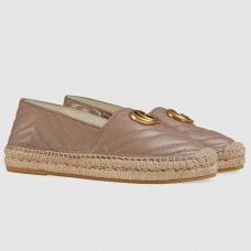 Gucci Dusty Pink Leather Espadrilles With Double G