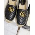 Gucci Black Leather Espadrilles With Double G