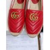 Gucci Red Leather Espadrilles With Double G