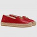 Gucci Red Leather Espadrilles With Double G