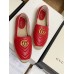 Gucci Red Leather Espadrilles With Double G