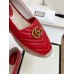 Gucci Red Leather Espadrilles With Double G