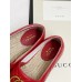Gucci Red Leather Espadrilles With Double G