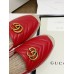 Gucci Red Leather Espadrilles With Double G