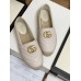 Gucci White Leather Espadrilles With Double G