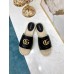 Gucci Black Leather Espadrille Sandals