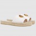 Gucci White Leather Espadrille Sandals