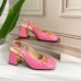 Gucci Pink Leather Slingback Pumps 75mm With Horsebit