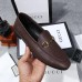 Gucci Foldable Slim Horsebit Loafers In Burgundy Leather