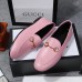 Gucci Foldable Slim Horsebit Loafers In Pink Leather