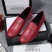 Gucci Foldable Slim Horsebit Loafers In Red Leather